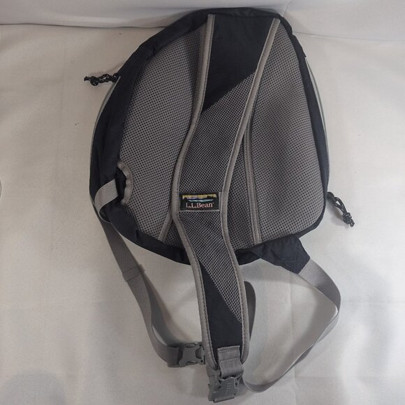 L.L. Bean Stowaway Sling Pack Navy Blue Grey Bag Backpack One Strap 504919 LL - Picture 4 of 12